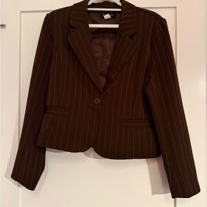 Brown Pinstripe Women's Blazer